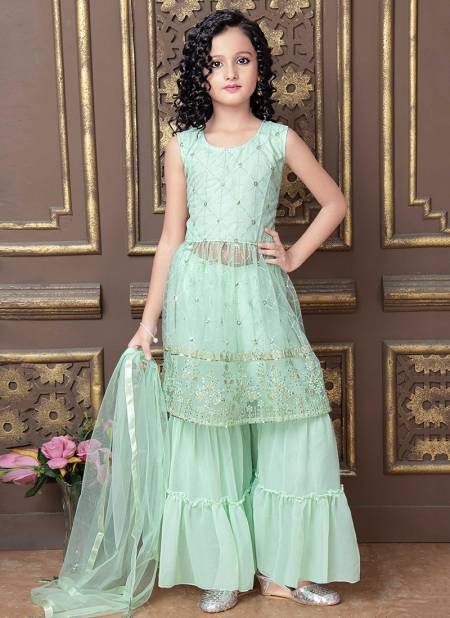 Teal Colour ALKA VOL 32 Aaradhna New Latest Designer Kids Wedding Wear Georgette Salwar Suit Collection 237